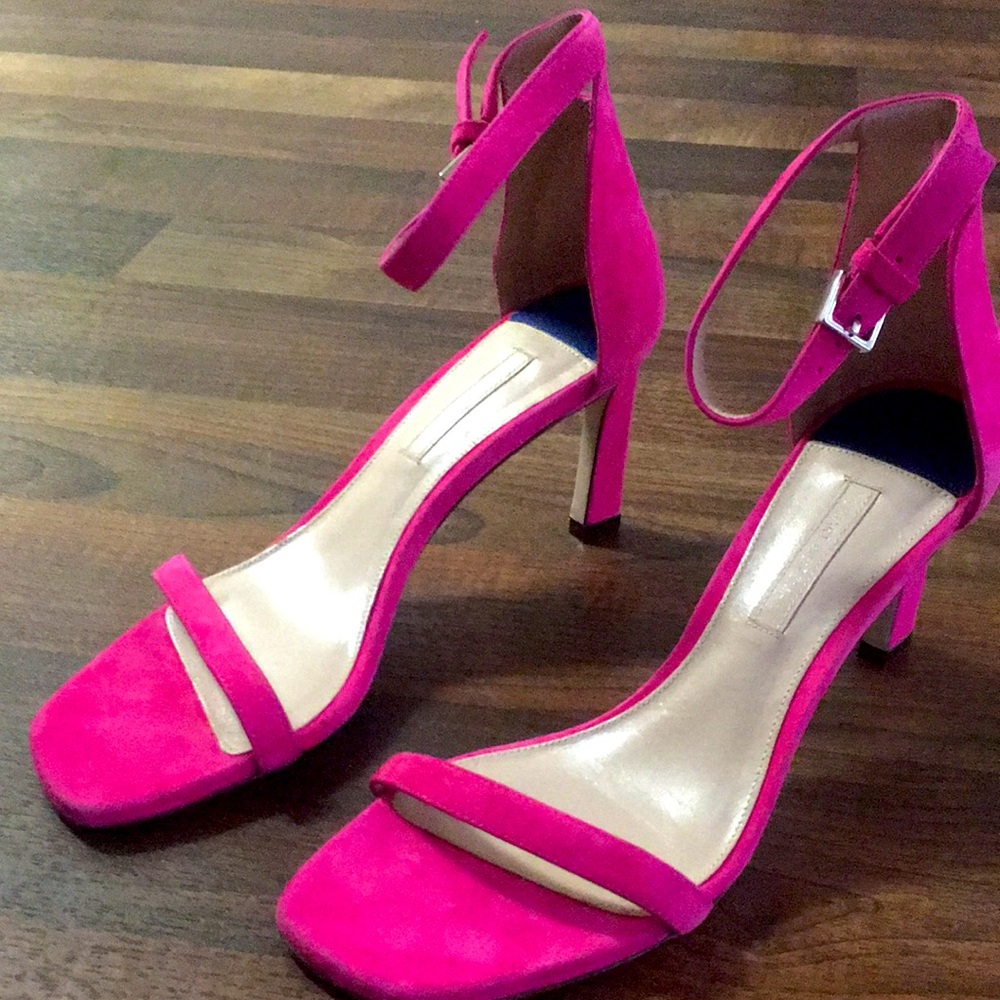 Stuart Weitzman Hot Pink Suede Heels